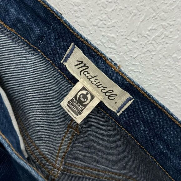 Madewell Baggy Straight High Rise Jeans in Dark Worn Indigo Wash Size 23 NH643 - Picture 11 of 13